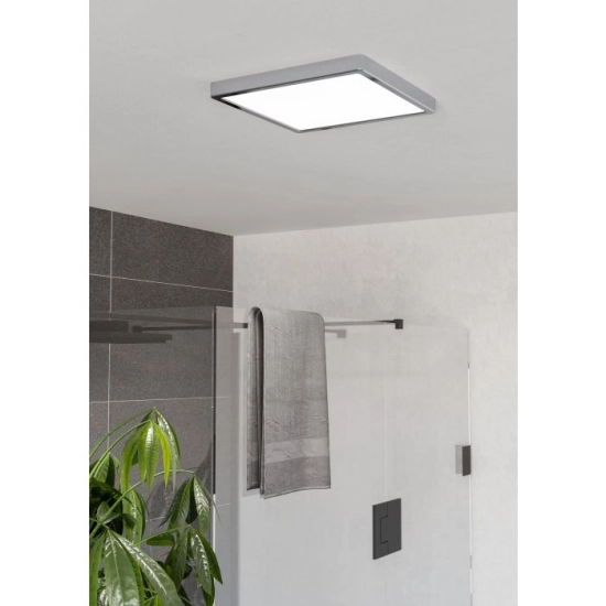FUEVA 6 Plafon LED 13W 2700/4000/6500K IP44 chrom kwadratowy / oprawa natynkowa 901767 EGLO
