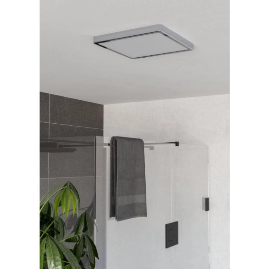 FUEVA 6 Plafon LED 13W 2700/4000/6500K IP44 chrom kwadratowy / oprawa natynkowa 901767 EGLO