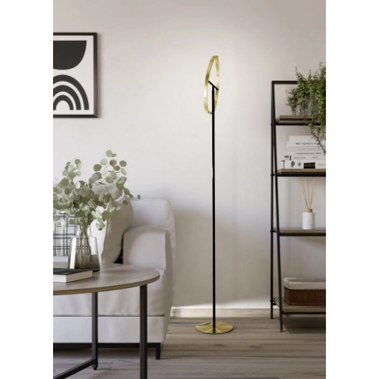 CASTELPOTO Lampa podłogowa LED mosiądz/czarna 2000lm 3000K 901973 EGLO