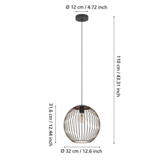 ALMANZORA Lampa wisząca 901868 EGLO