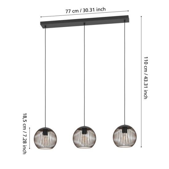 ALMANZORA Lampa wisząca 901869 EGLO