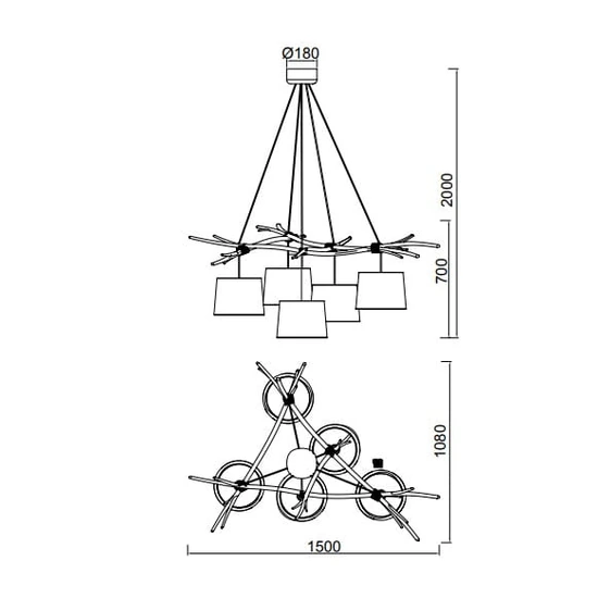 lampa wisząca Mantra Sabina 6175MA - zdjęcie dodatkowe 1