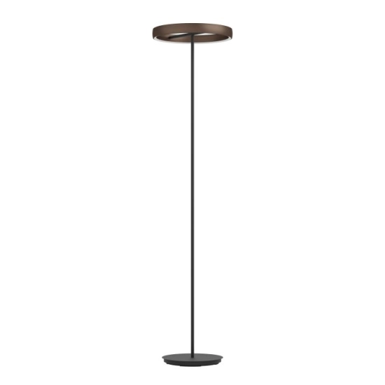 TRABUCO Lampa podłogowa LED czarna/brąz 5700lm 2200-6500K 390452 EGLO