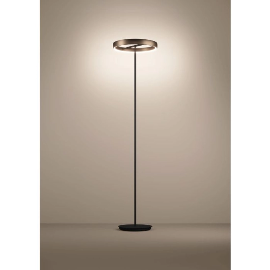 TRABUCO Lampa podłogowa LED czarna/brąz 5700lm 2200-6500K 390452 EGLO