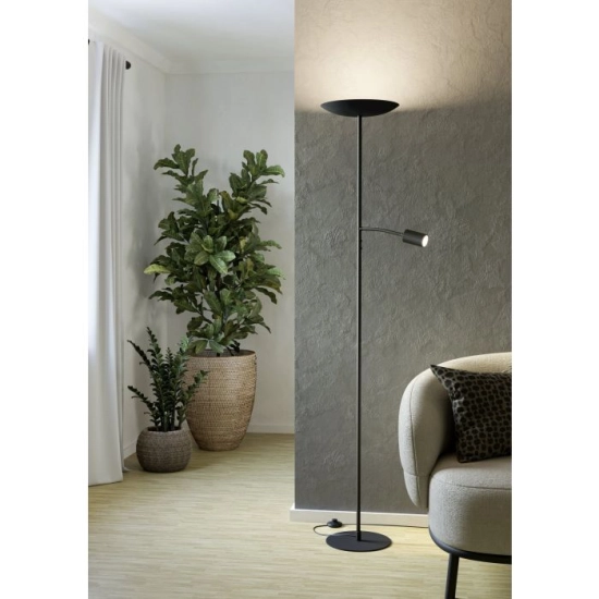 CONIVARINO Lampa podłogowa LED czarna z lampką do czytania 2700K 901977 EGLO