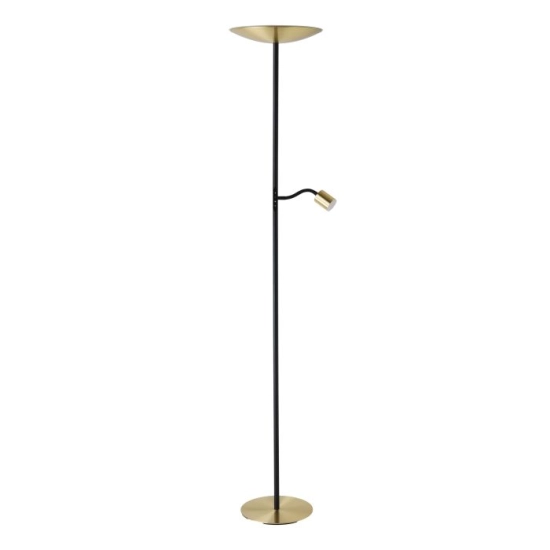 CONIVARINO Lampa podłogowa LED czarna/mosiądz z lampką do czytania 2700K 901979 EGLO