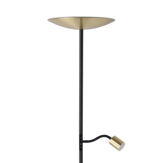 CONIVARINO Lampa podłogowa LED czarna/mosiądz z lampką do czytania 2700K 901979 EGLO