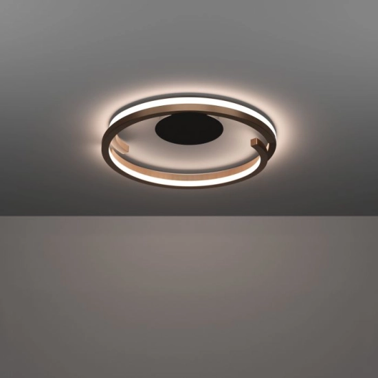 MEZZOMONTE Lampa sufitowa LED CCT / ściemnialna Brąz Ø48cm 901825 EGLO