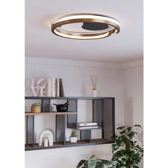 MEZZOMONTE Lampa sufitowa LED CCT / ściemnialna Brąz Ø48cm 901825 EGLO