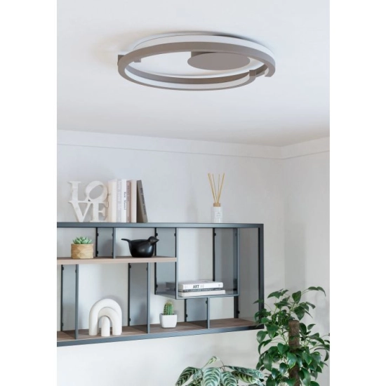 MEZZOMONTE Lampa sufitowa LED CCT / ściemnialna Piaskowa Ø48cm 901823 EGLO