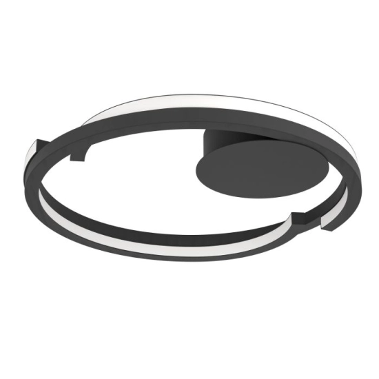 MEZZOMONTE Lampa sufitowa LED CCT / ściemnialna czarna Ø48cm 901821 EGLO
