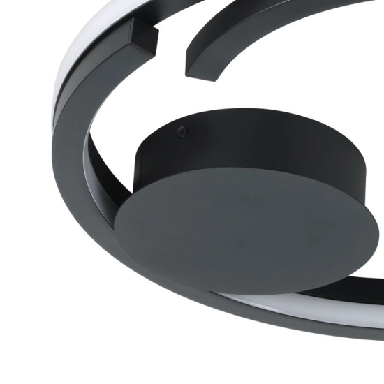 MEZZOMONTE Lampa sufitowa LED CCT / ściemnialna czarna Ø48cm 901821 EGLO