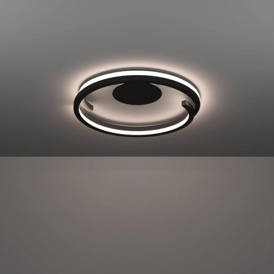MEZZOMONTE Lampa sufitowa LED CCT / ściemnialna czarna Ø48cm 901821 EGLO