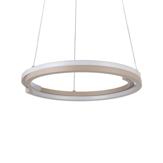 MEZZOMONTE Lampa wisząca LED CCT / ściemnialna Piaskowa Ø48cm 901824 EGLO
