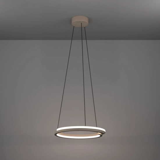MEZZOMONTE Lampa wisząca LED CCT / ściemnialna Piaskowa Ø48cm 901824 EGLO