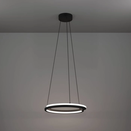 MEZZOMONTE Lampa wisząca LED CCT / ściemnialna Czarna Ø48cm 901822 EGLO