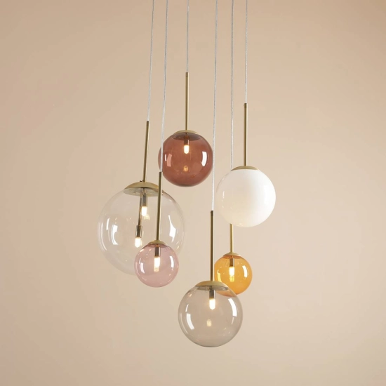 LAMPA WISZĄCA BOSSO 6 RING MULTICOLOUR 1119K40_R Aldex - zdjęcie produktu