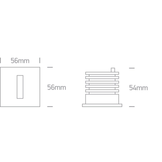 Oświetlenie schodowe Indoor/Outdoor Decorative Wall Recessed Aluminium 68004/AL/W ONE LIGHT
