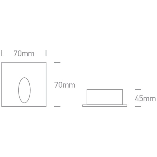 Oświetlenie schodowe Indoor/Outdoor Dark Light Wall Recessed 68032/B/W IP54 ONE LIGHT
