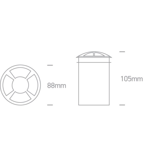 Wpust do gruntu The Inground Medium Series LED Aluminium IP67 69016A/W ONE LIGHT