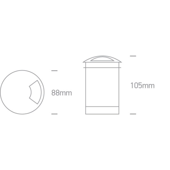 Wpust do gruntu The Inground Medium Series LED Aluminium IP67 69016B/W ONE LIGHT