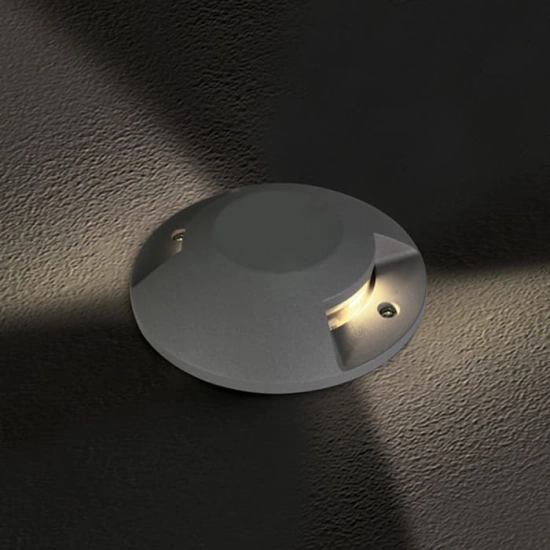 kinkiecik.pl Mauri 69058B/G/W szary zewnętrzny wpust COB LED 3000K IP67 2X6W 100-240V; nieściemnialny zasilacz LED w zestawie ONE LIGHT