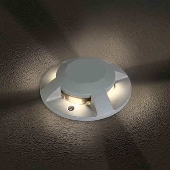 kinkiecik.pl Mauri 69058C/G/W szary zewnętrzny wpust COB LED 3000K IP67 4X3W 100-240V; nieściemnialny zasilacz LED w zestawie ONE LIGHT