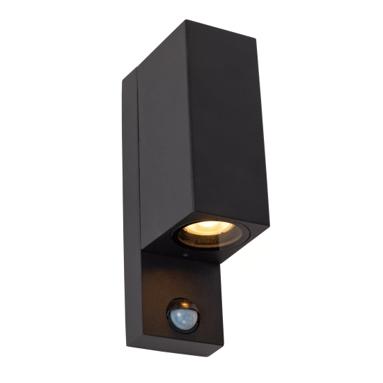ZARO IR Kinkiet Zewnętrzny 2xGU10 IP65 Czujnik ruchu i dzień/noc Czarny 69802/02/30 Lucide - zdjęcie produktu