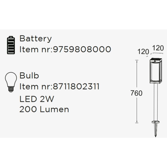 Lampa stojąca FLAIR SOLAR 6988802012 LUTEC
