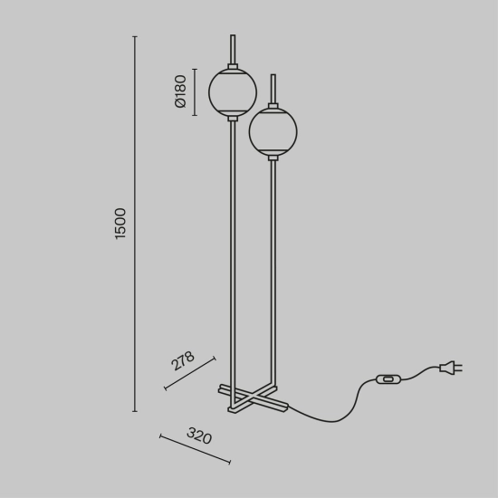Lampa podłogowa The Sixth Sense Z020FL-L12BK Maytoni - zdjęcie dodatkowe 8