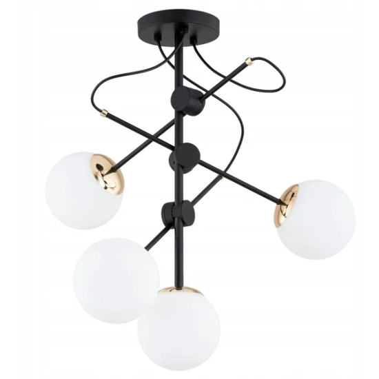 Lampa wisząca Olimp czarna złota 4xE14 63357 ALFA