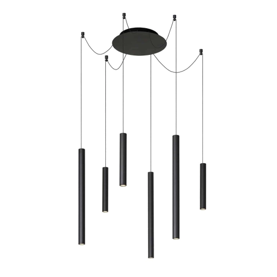 Lampa wisząca LORENZ LED Dim. 6x4W 3000K czarny 74403/06/30 Lucide - zdjęcie produktu