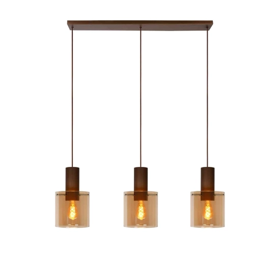 Lampa wisząca TOLEDO 3xE27 Amber 74405/03/62 Lucide - zdjęcie produktu