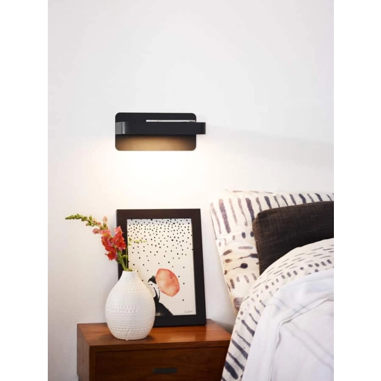 ATKIN Kinkiet LED 1x5W 2700K With USB charging point czarny 77280/05/30 Lucide - zdjęcie dodatkowe 1