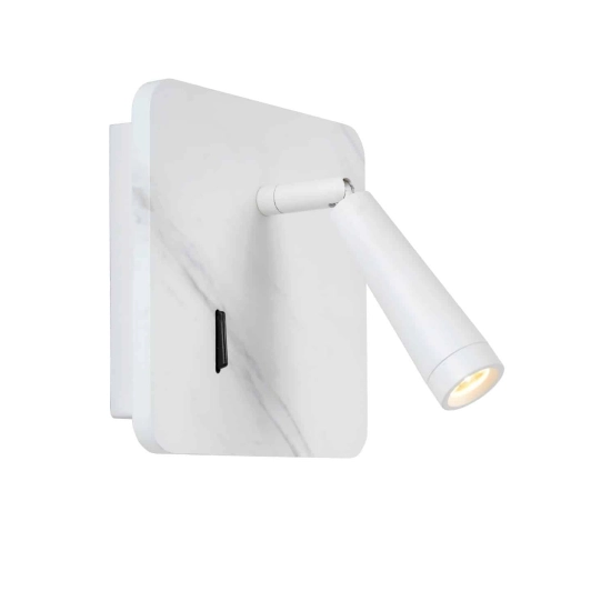 Kinkiet OREGON LED 1x3W 3000K With USB charging point biały 77282/03/31 Lucide - zdjęcie produktu