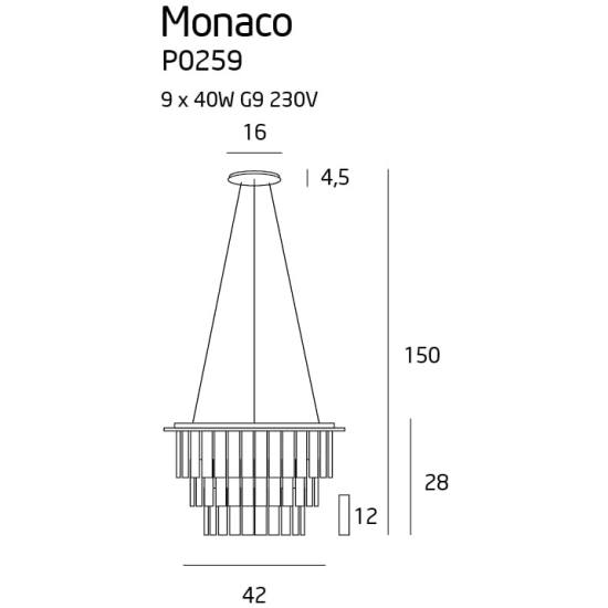 Monaco lampa wisząca P0259 MaxLight
