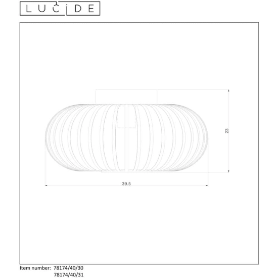 Plafon MANUELA Ø 40 cm E27 czarny 78174/40/30 Lucide - zdjęcie dodatkowe 2