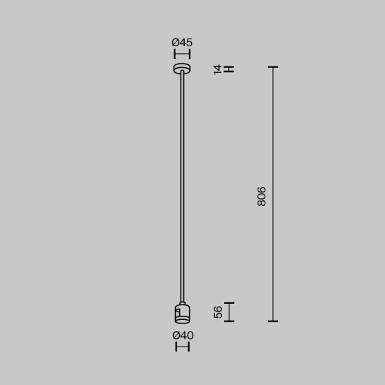 Mocowanie sufitowe Long 760 mm z prostym złączem zasilającym Flarity TRA159C-IPCL1-BS Maytoni - zdjęcie dodatkowe 3