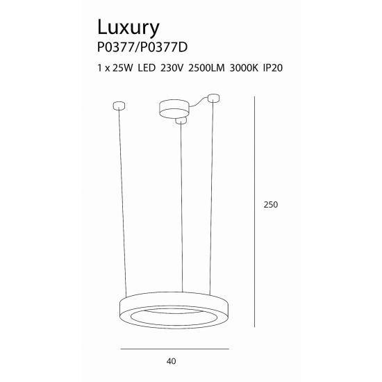 LUXURY P0377D LAMPA WISZĄCA ŚCIEMNIALNA MaxLight - zdjęcie dodatkowe 1