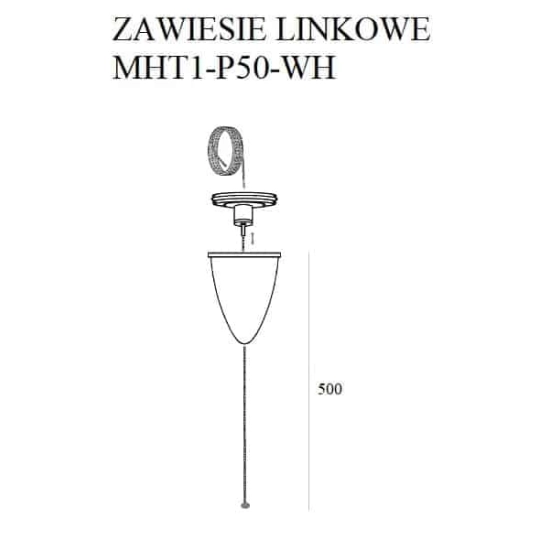 ZAWIESIE LINKOWE 5M BIAŁE MHT1-P50-WH MaxLight - zdjęcie dodatkowe 1