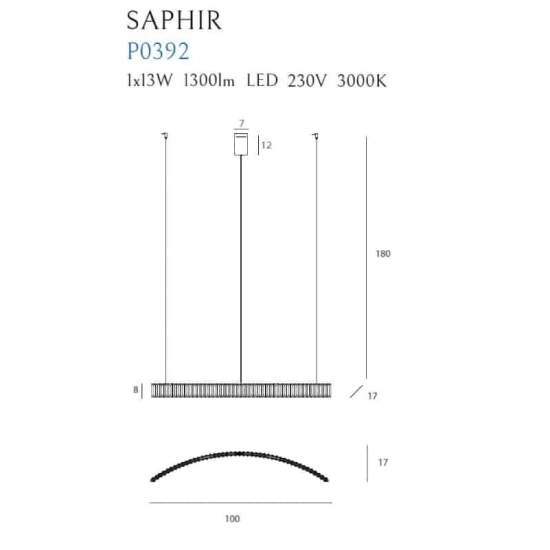 SAPHIR P0392 LAMPA WISZĄCA MaxLight - zdjęcie dodatkowe 4