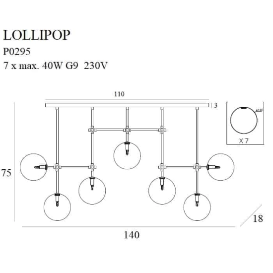 Lollipop Lampa wisząca P0295 MaxLight