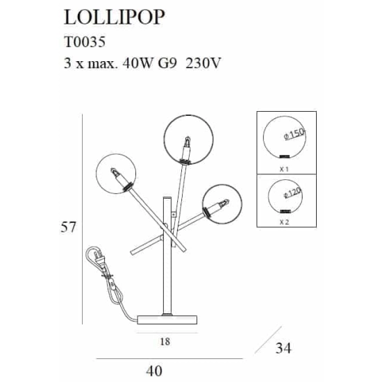 Lollipop lampa stołowa T0035 MaxLight