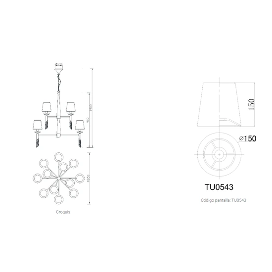 Lampa wisząca Mantra Tiffany Chrome 3850MA - zdjęcie dodatkowe 3