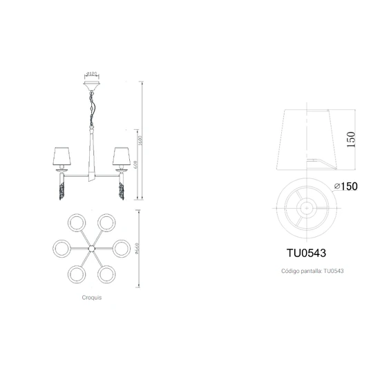 Lampa wisząca Mantra Tiffany Chrome 3851Ma - zdjęcie dodatkowe 3