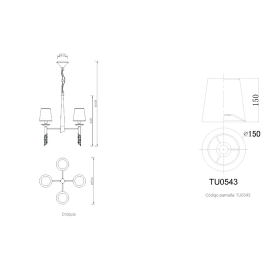 Lampa wisząca Mantra Tiffany Chrome 3852MA - zdjęcie dodatkowe 2