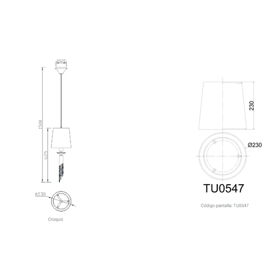 Lampa wisząca Mantra Tiffany Chrome 3861MA - zdjęcie dodatkowe 1