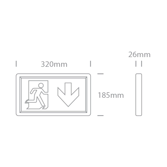 WHITE WALL EMERGENCY LED 3W IP20 M3hrs 230V 89408/W ONE LIGHT