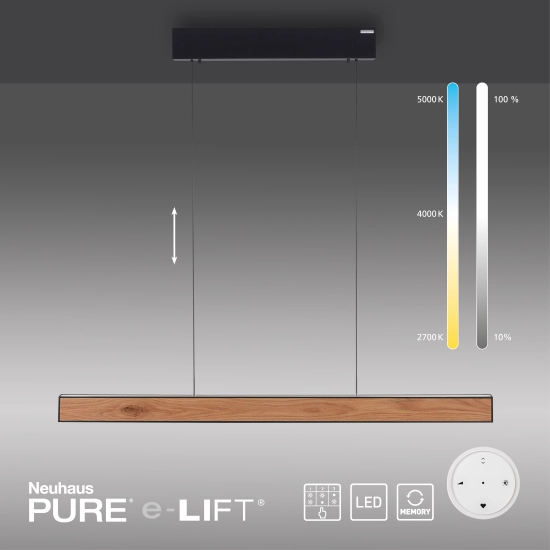 Lampa wisząca Pure E-motion Czarny/drewno 2570-79 Paul Neuhaus - zdjęcie dodatkowe 5