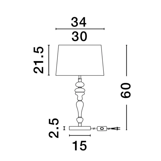 Lampa stołowa ALEM LE44203 Luces Exclusivas - zdjęcie dodatkowe 2